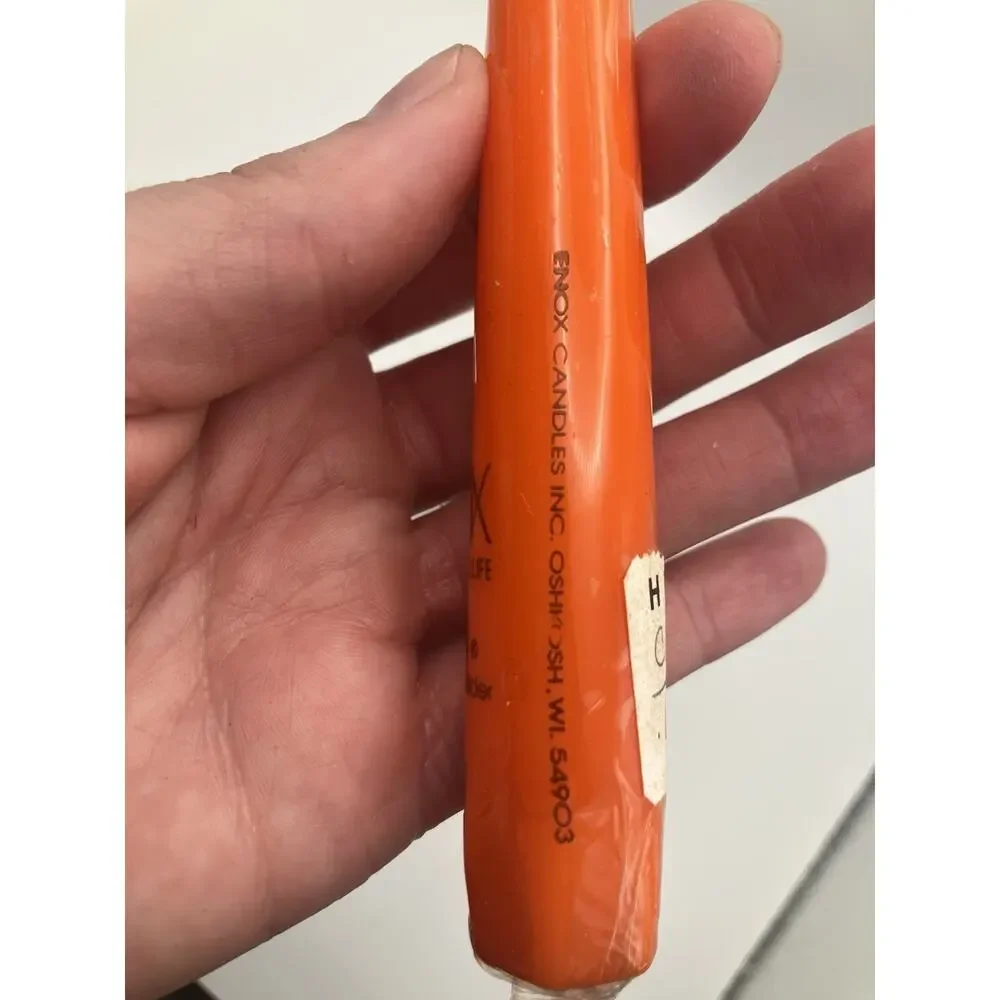 Vintage Lenox Orange Taper Candles 5 Lot of 7 NOS Wrapped Retro Decor Fall NOS